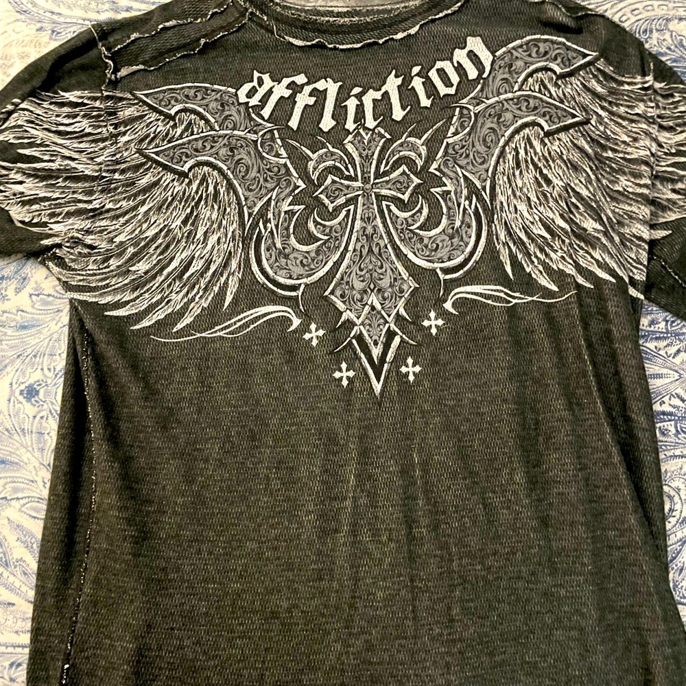Affliction reversible long sleeve shirt xl